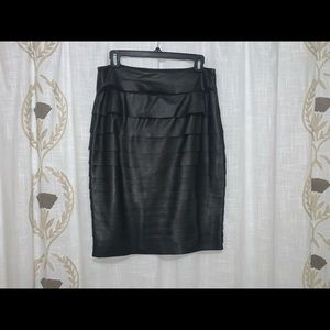 Layered Leather Skirt